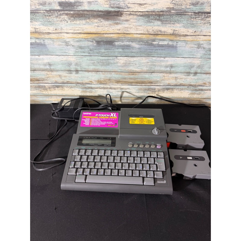 Brother P-Touch XL PT-8000 Label Maker‎ Gray EUC Professional System w/ Extras